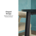 Round Solid Wood Dining Table With Geometric Legs