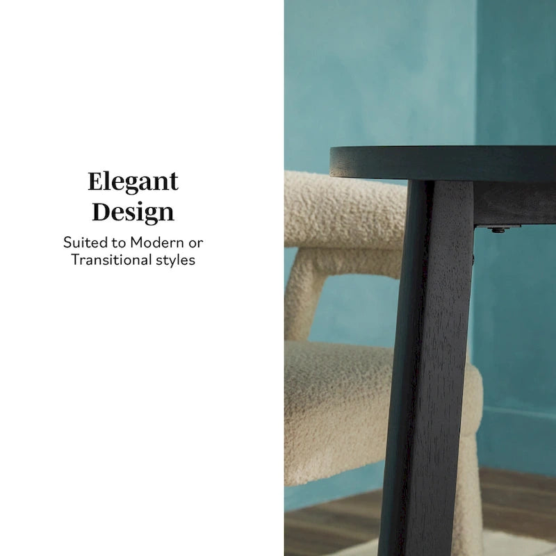 Round Solid Wood Dining Table With Geometric Legs