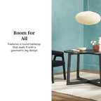 Round Solid Wood Dining Table With Geometric Legs