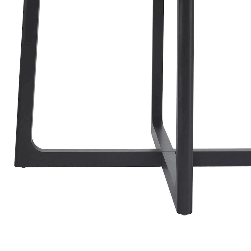 Round Solid Wood Dining Table With Geometric Legs